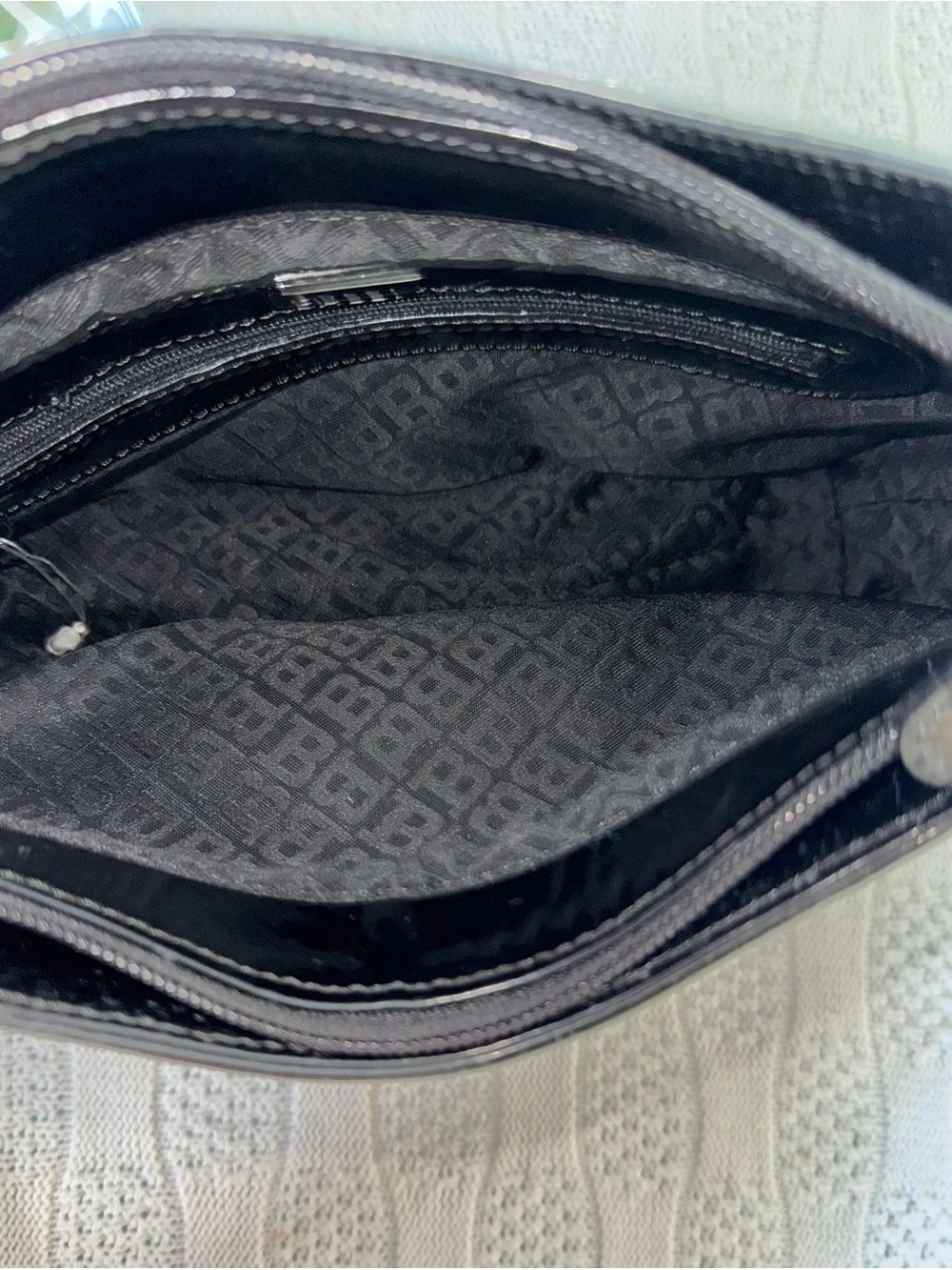 Bally vintage patent leather top handle small purse